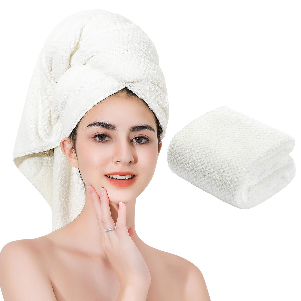 Microfiber Hair Towel Quick Dry Hair Towel Hair Drying Towels Suitable for All Kinds of Hair Ultra Absorbent Long and Thick Hair 24X48inch Dark Brown (1pcs)