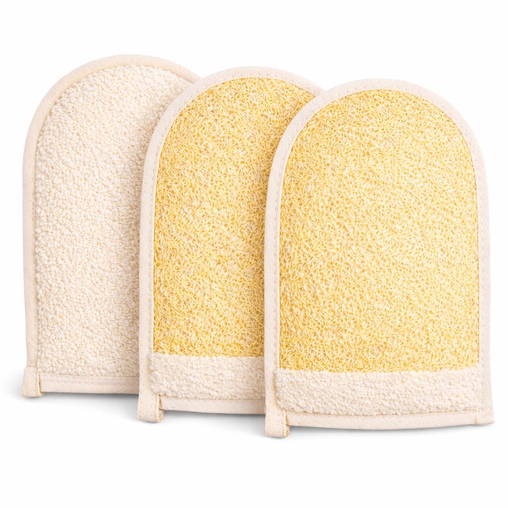 Egyptian Loofah Sponge, Large Double-Sided Exfoliating Mitt