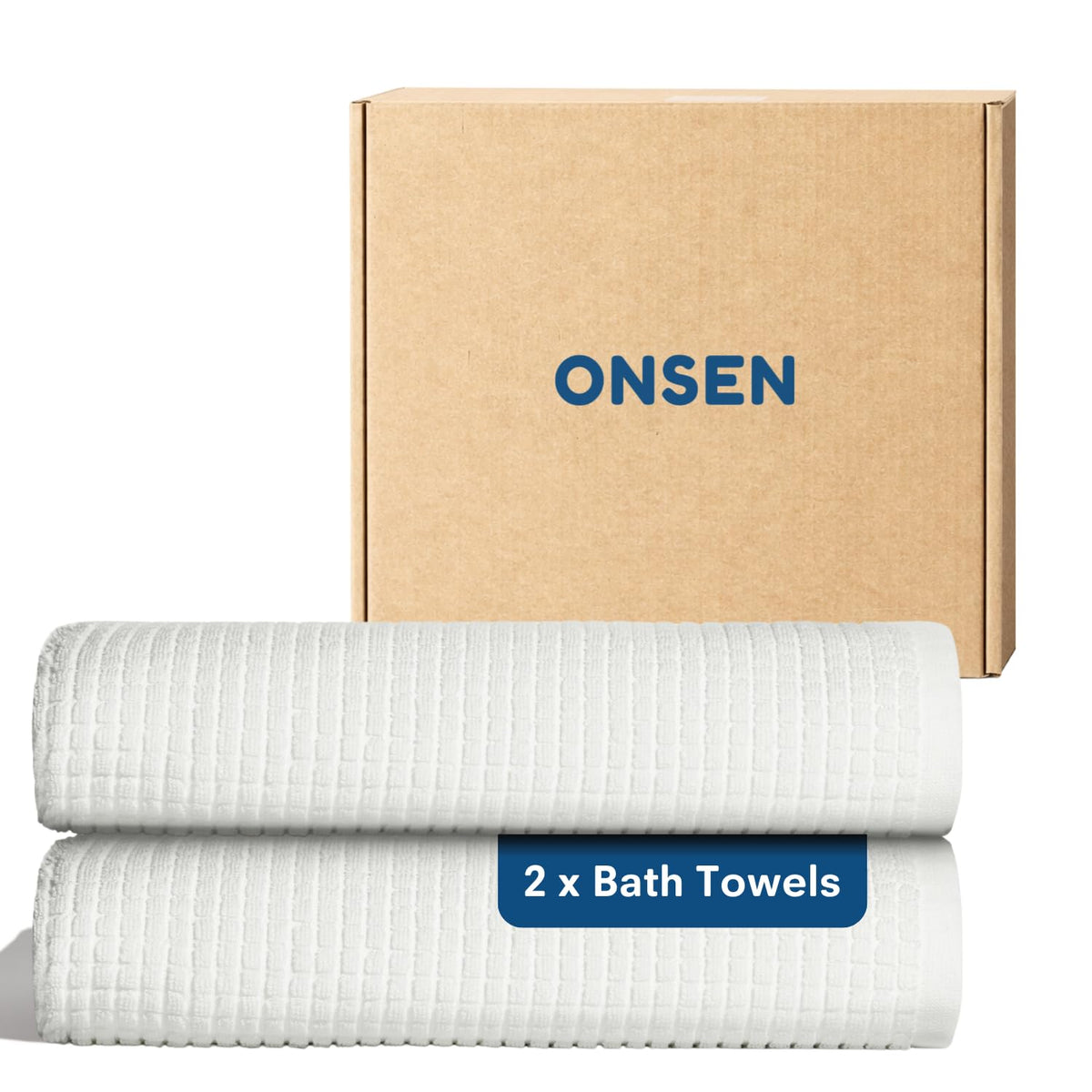 ONSEN Sculpted Terry Bath Towels - Grey Fog, 2X Bath Towel