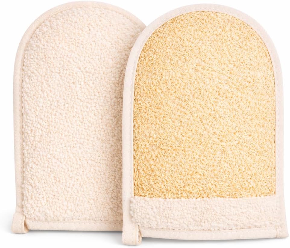 Egyptian Loofah Sponge, Large Double-Sided Exfoliating Mitt
