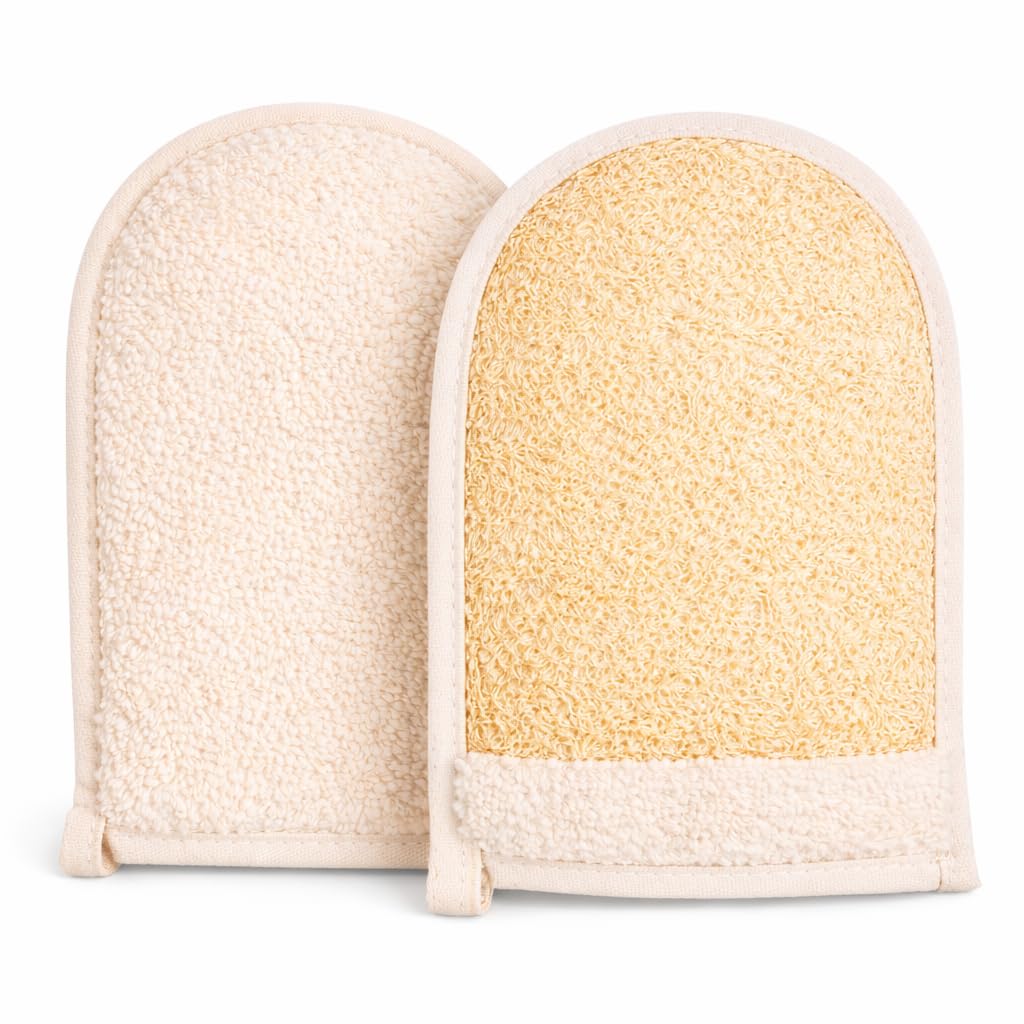 Egyptian Loofah Sponge, Large Double-Sided Exfoliating Mitt