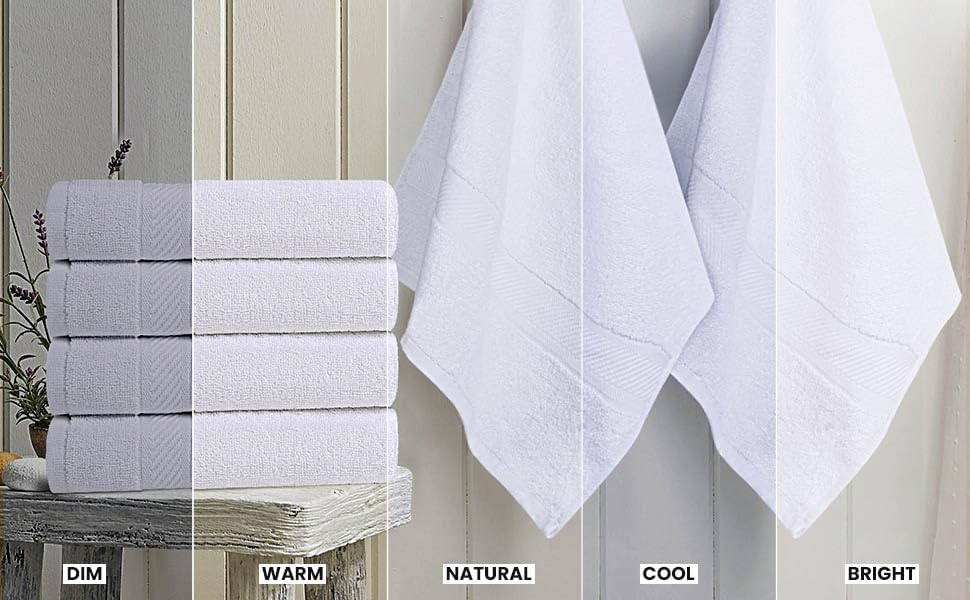Utopia Towels 6 Pack Medium Bath Towels, 24x48 in, 100% Cotton, White