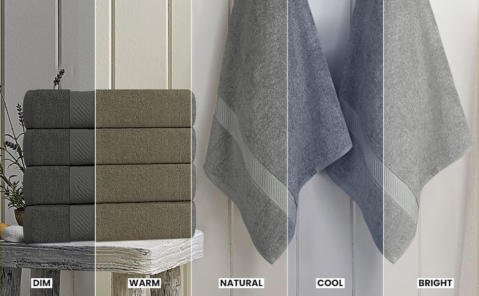 Utopia Towels 6 Pack Medium Bath Towels, 24x48 in, 100% Cotton, Grey