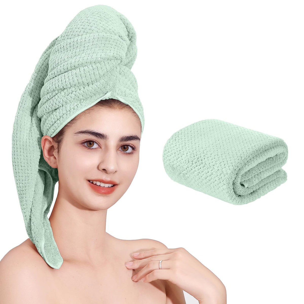 Microfiber Hair Towel Quick Dry Hair Towel Hair Drying Towels Suitable for All Kinds of Hair Ultra Absorbent Long and Thick Hair 24X48inch Dark Brown (1pcs)