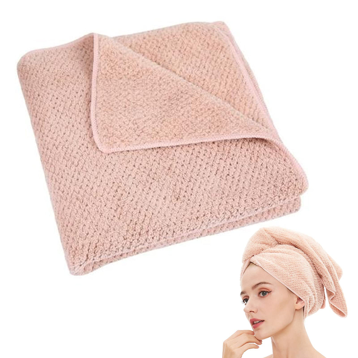 Microfiber Hair Towel Quick Dry Hair Towel Hair Drying Towels Suitable for All Kinds of Hair Ultra Absorbent Long and Thick Hair 24X48inch Dark Brown (1pcs)