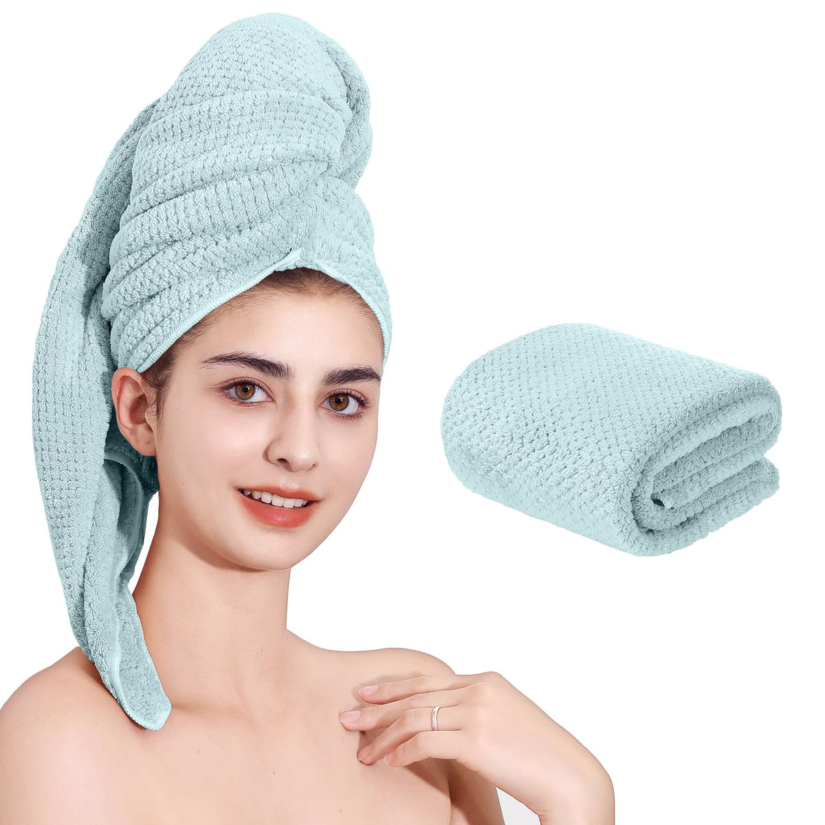 Microfiber Hair Towel Quick Dry Hair Towel Hair Drying Towels Suitable for All Kinds of Hair Ultra Absorbent Long and Thick Hair 24X48inch Dark Brown (1pcs)
