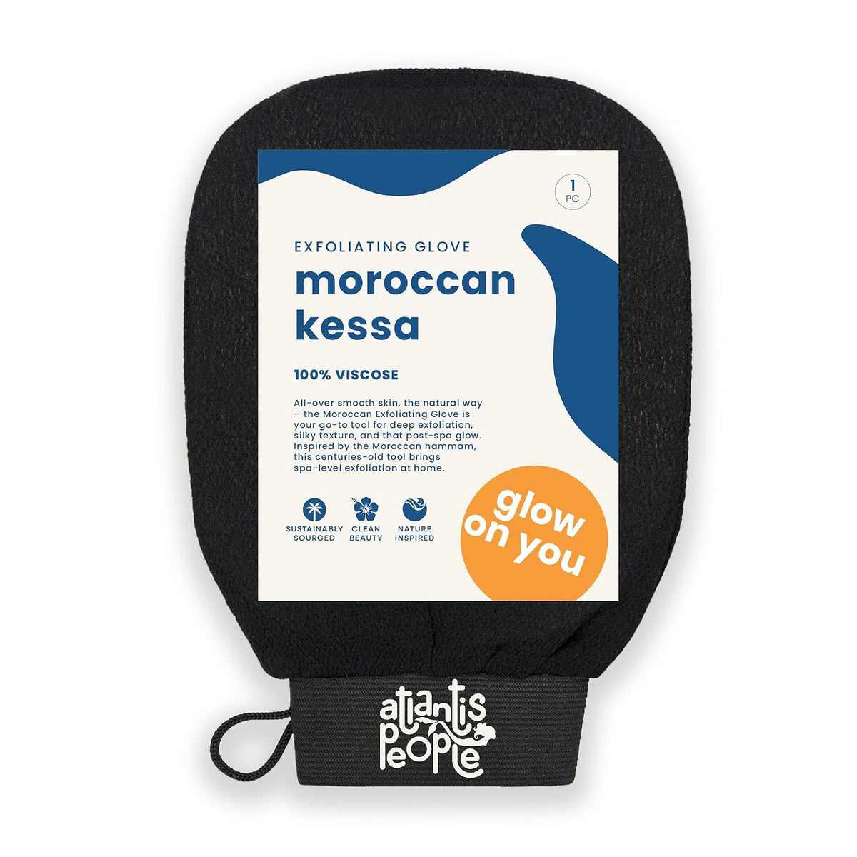 Moroccan Exfoliating Glove - Body Scrubber & Wash Mitt for Smoother Skin, Exfoliates Dead Skin Cells, Helps Even Skin Tone, Ideal for Self-Tan Removal & Keratosis Pilaris, Ingrown Hair