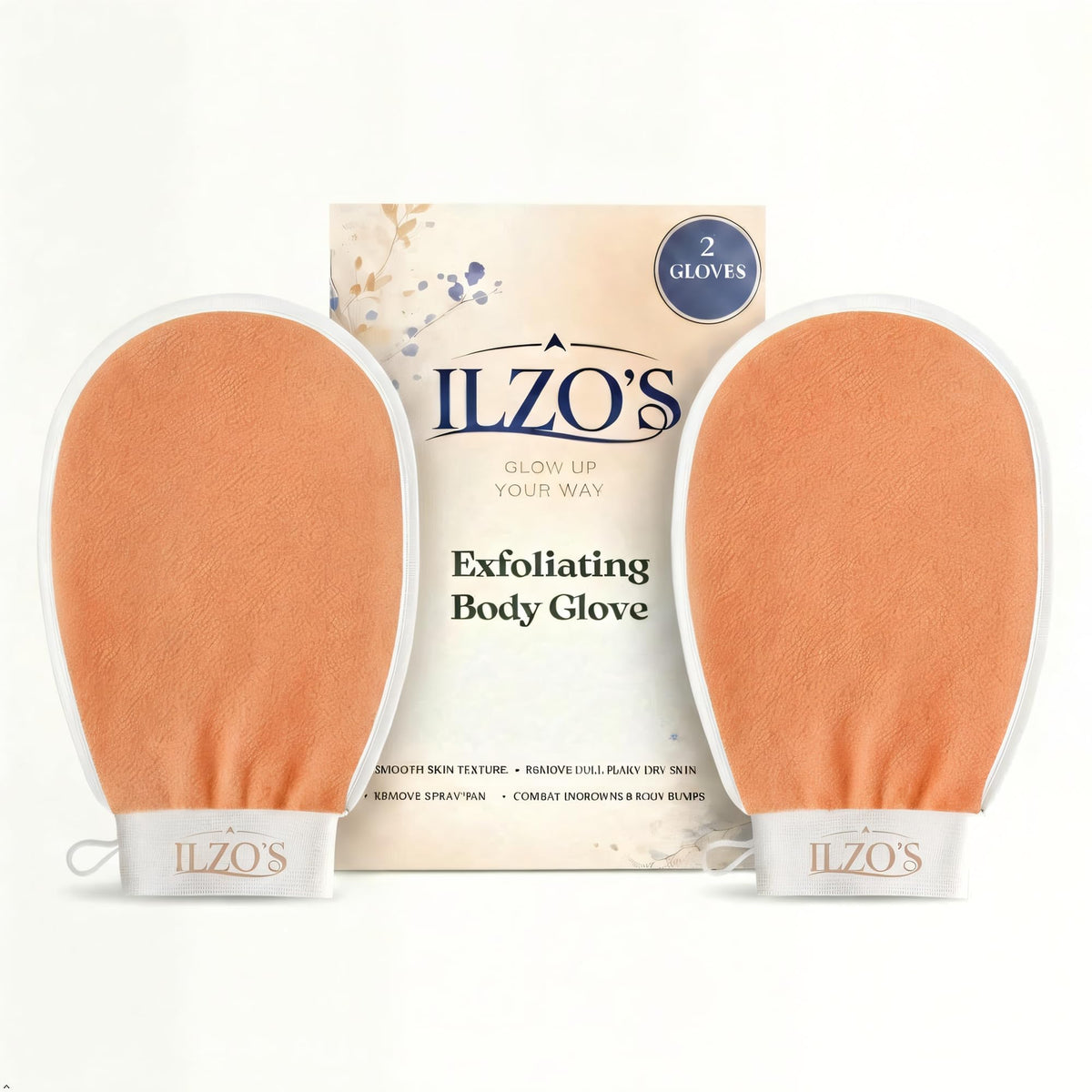 ILZO’S Original Exfoliating Mitt for Body (2 Pack) – Deep Exfoliating Glove for Dead Skin Removal, Korean Viscose Body Scrub Mitt for Smooth Skin, Helps Ingrown Hair & Keratosis Pilaris (GREEN)