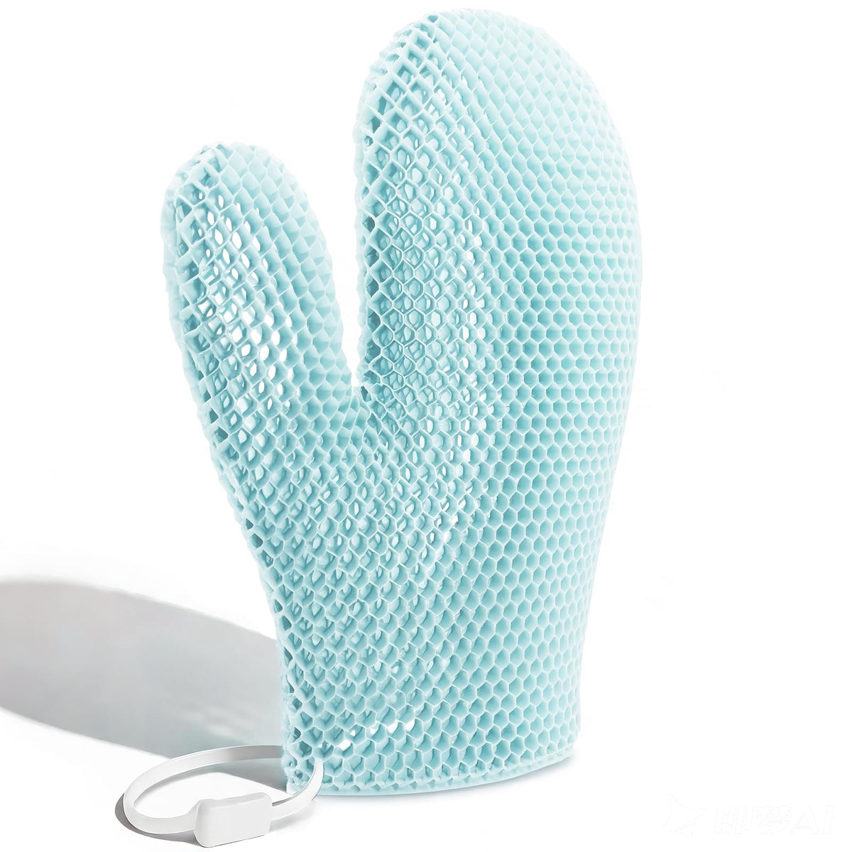 Bath Mitt - Exfoliating Glove, Honeycomb Body Scrubber,Massage Body Scrub Gloves for Home Spa,Mitt Sponges for Cleaning Body,Deep and Gentle,Fast foaming (Blue(Softer,Small Size))