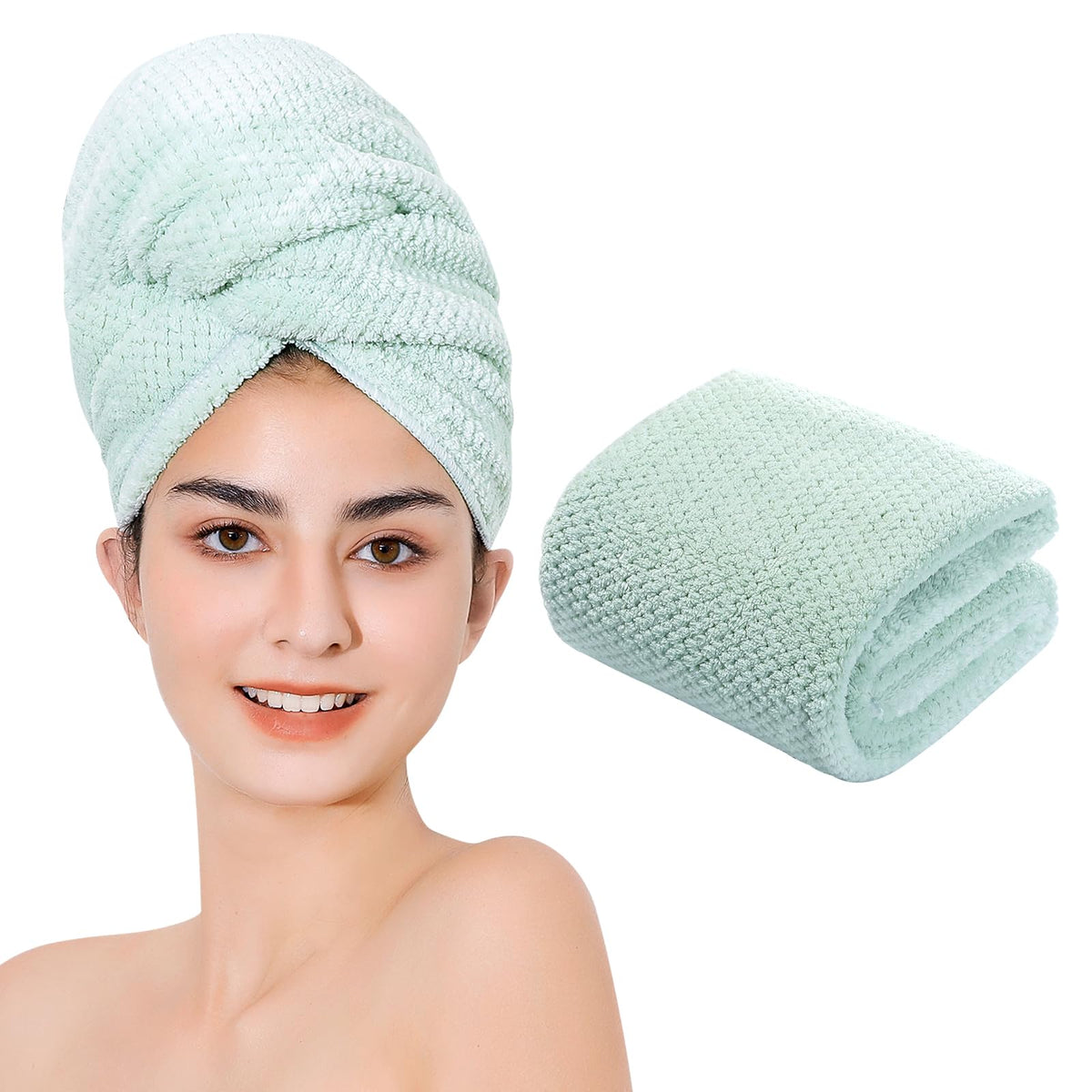Microfiber Hair Towel Quick Dry Hair Towel Hair Drying Towels Suitable for All Kinds of Hair Ultra Absorbent Long and Thick Hair 24X48inch Dark Brown (1pcs)