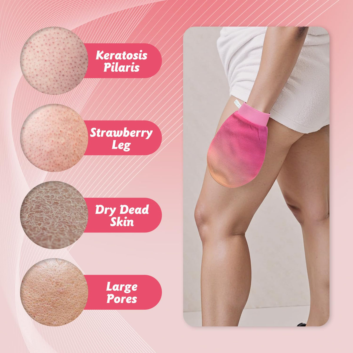 LOTTA Exfoliating Glove Dead Skin Removal Body Scrub Mitt Korean Washcloth