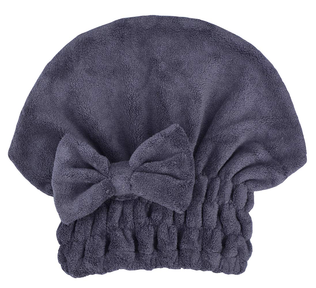 Microfiber Hair Drying Towels Head wrap with Bow-Knot Shower Cap Hair Turban hairWrap Bath Cap for Curly Short or Long & Wet Hair Gift for Women 2pack