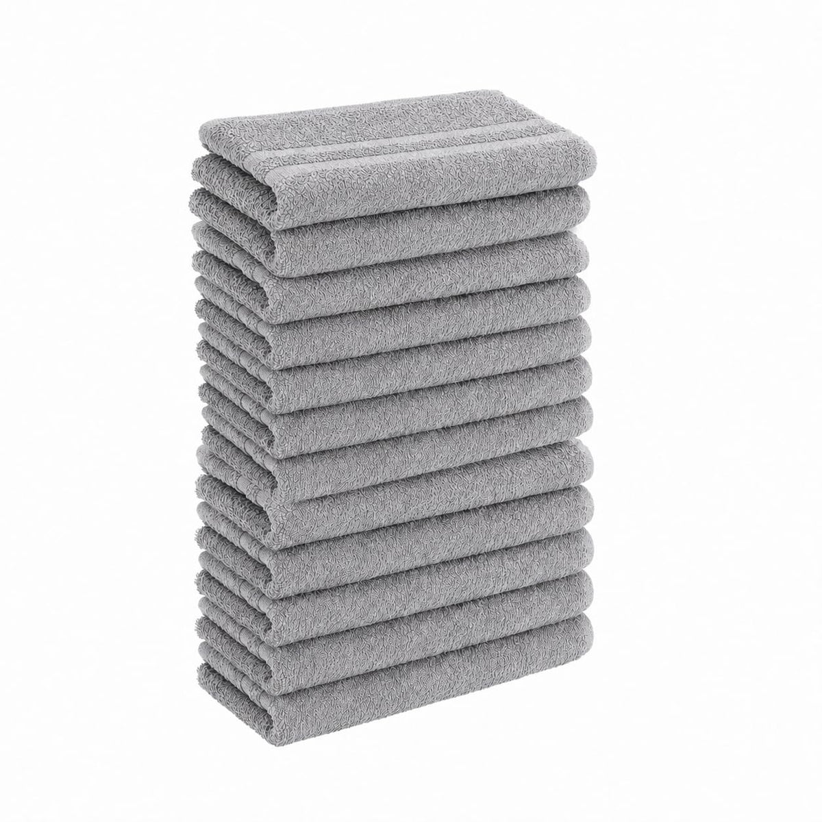 12 Pack White 100% Cotton Bath Towels, 20x40 Inches, Lightweight, Quick Drying, Commercial Grade, Gym, Salon, Spa & Hair