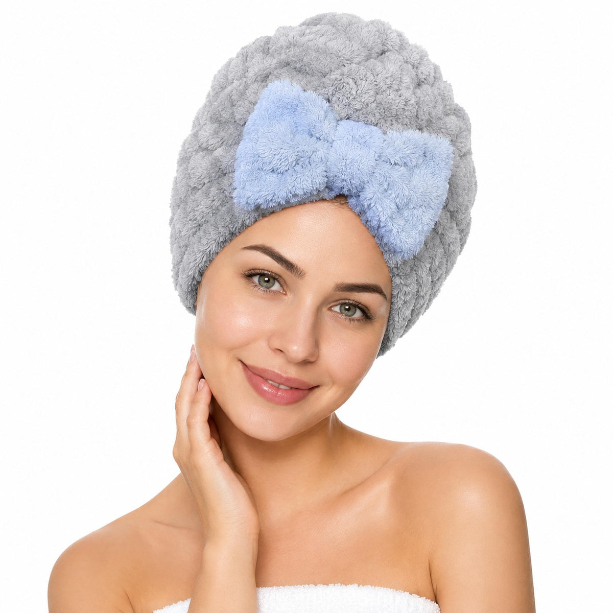 2 Pcs Microfiber Hair Towel Cap for Women, Super Soft Absorbent