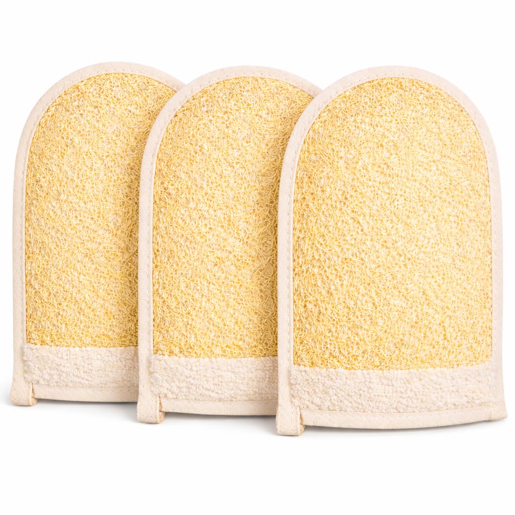 Egyptian Loofah Sponge, Large Double-Sided Exfoliating Mitt