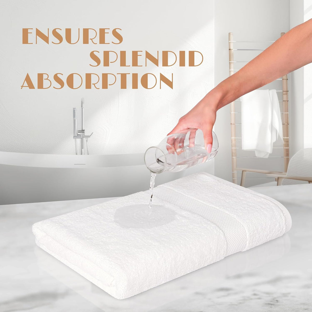 Wealuxe White Bath Sheets Extra Large - 35x70, 2 Pack, Soft and Absorbent