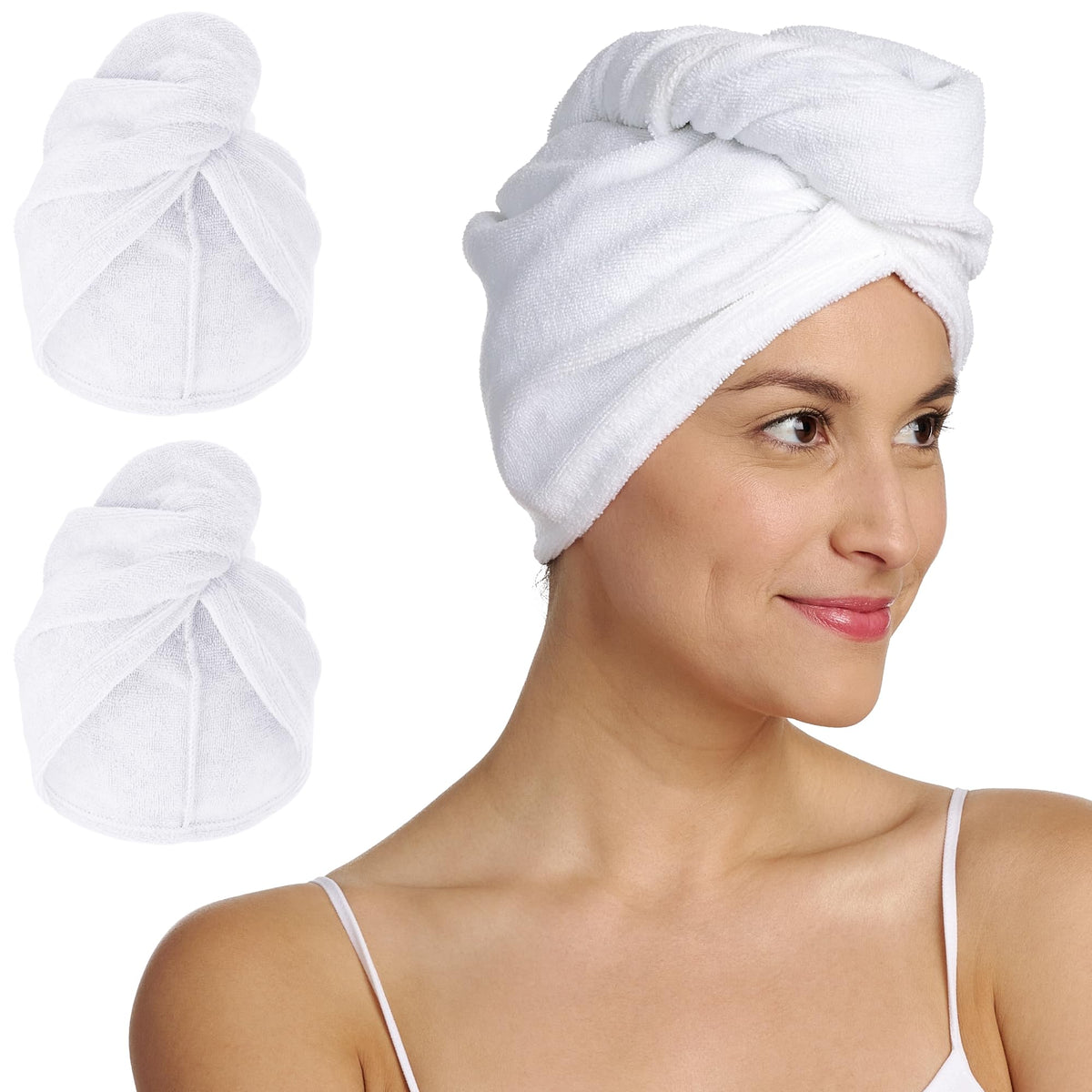 Turbie Twist Microfiber Hair Towel, Grey & Light Pink (2 Pack)