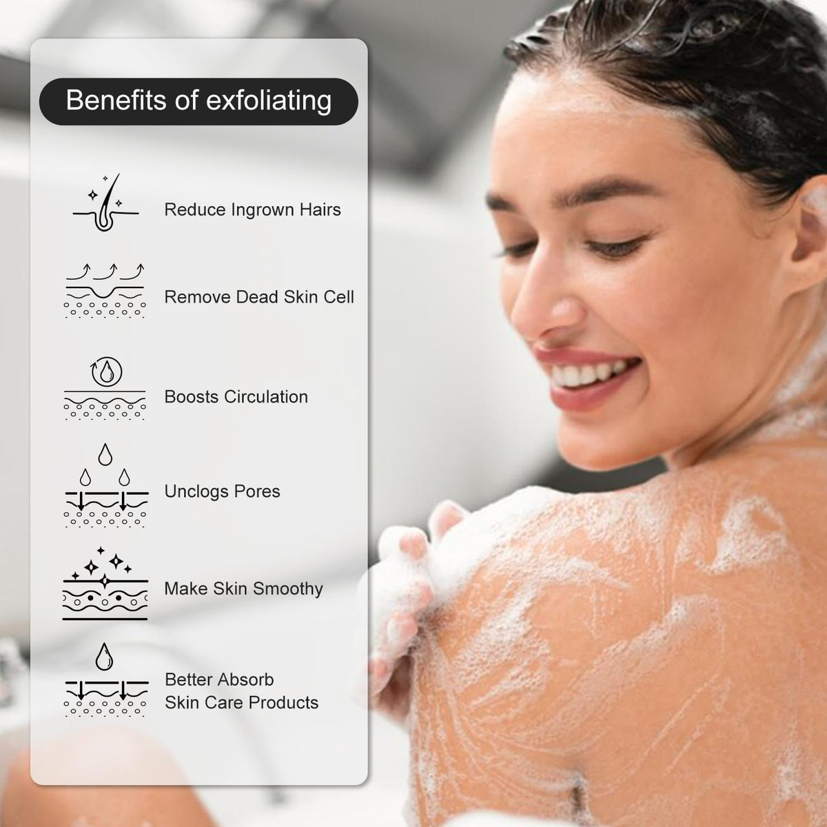 Exfoliating Glove, Korean Exfoliating Mitt, Body Scrub, 3ct