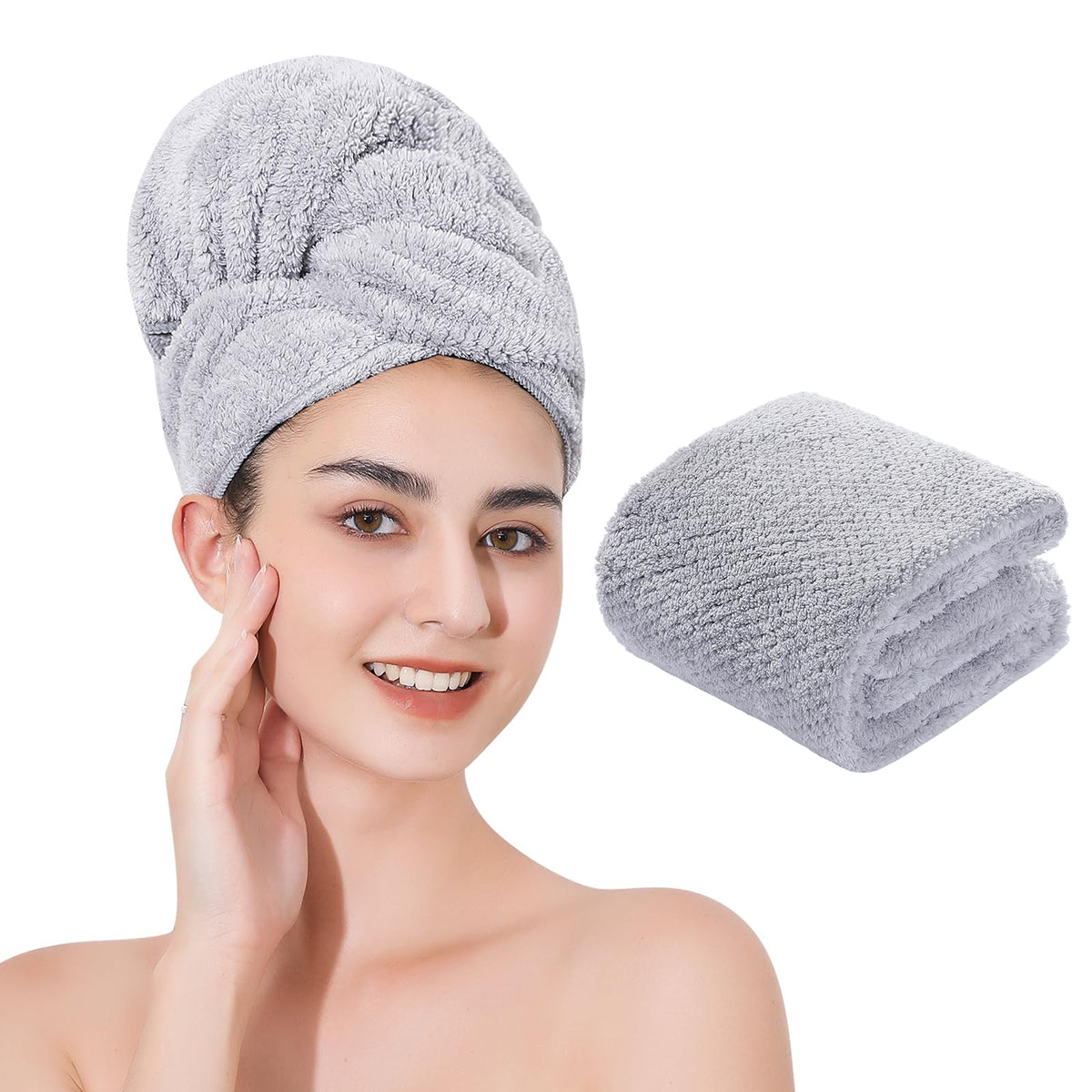 Microfiber Hair Towel Quick Dry Hair Towel Hair Drying Towels Suitable for All Kinds of Hair Ultra Absorbent Long and Thick Hair 24X48inch Dark Brown (1pcs)