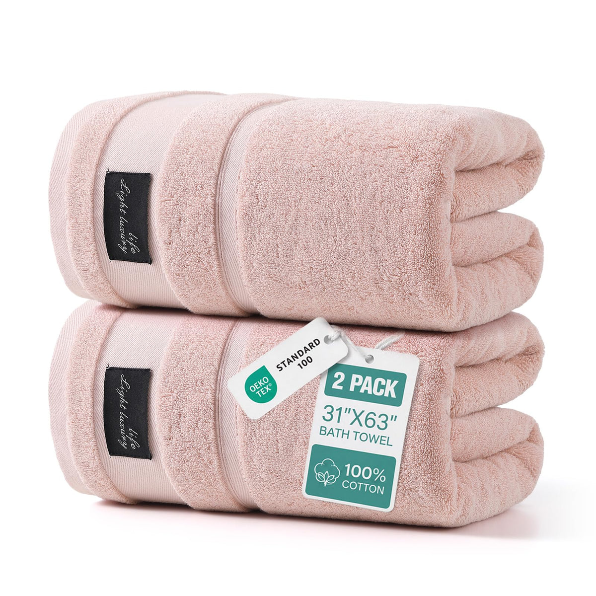 REDKISS 2 Pack Bath Towels Large 32x63 Inches, Heavyweight 760G - Dark Gray
