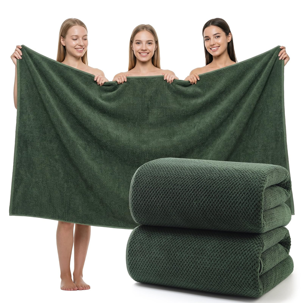 REDKISS Pack of 2 Jumbo Bath Sheets, 40 x 80 Inches Microfiber Bath Towels for Bathroom, Extra Large & Lightweight, Quick-Dry, Super Soft & Highly Absorbent, Perfect to Wrap Yourself in, Gray