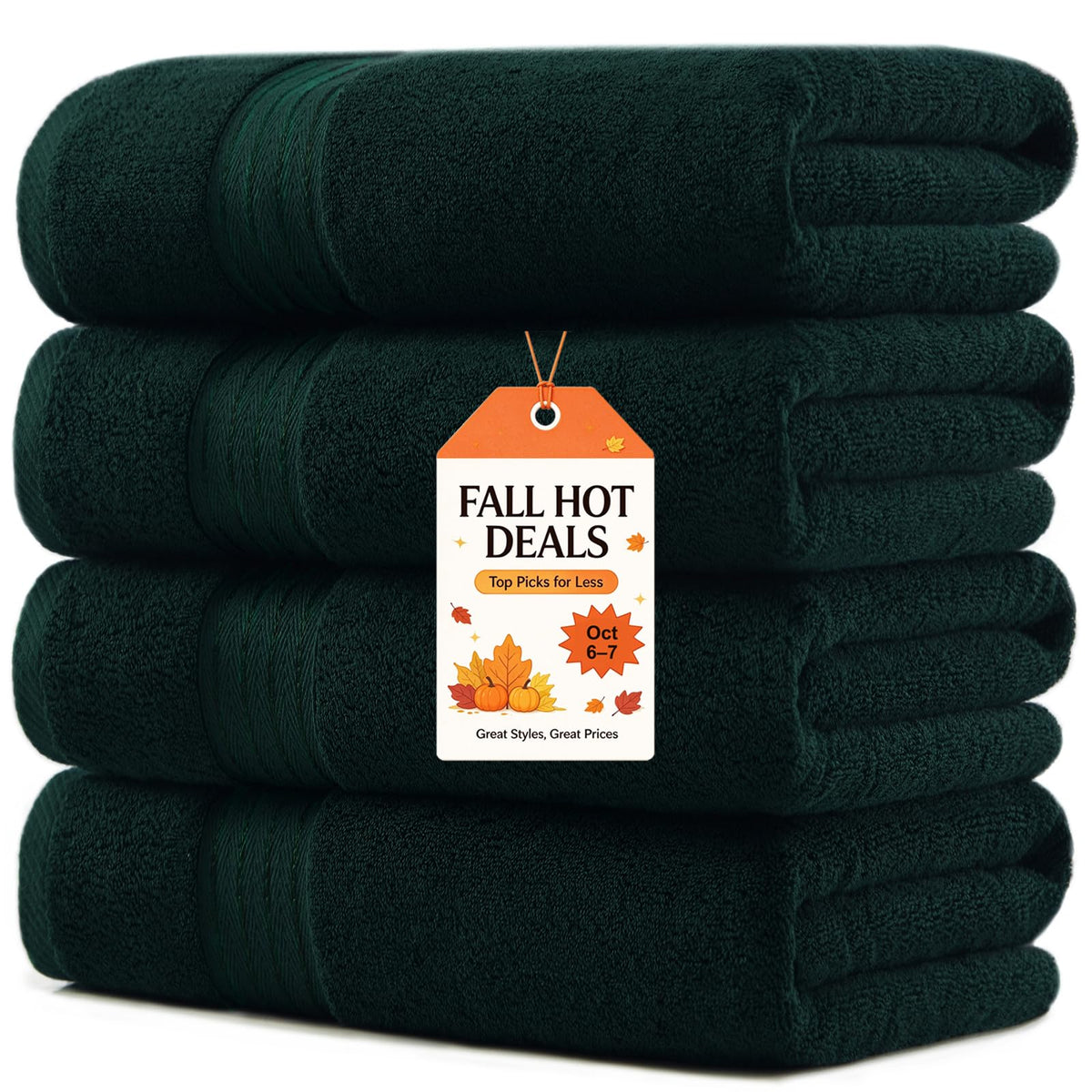 COZYART Luxury Bath Towels 4 PCS, 27x54 650 GSM Turkish Cotton Burnt Orange