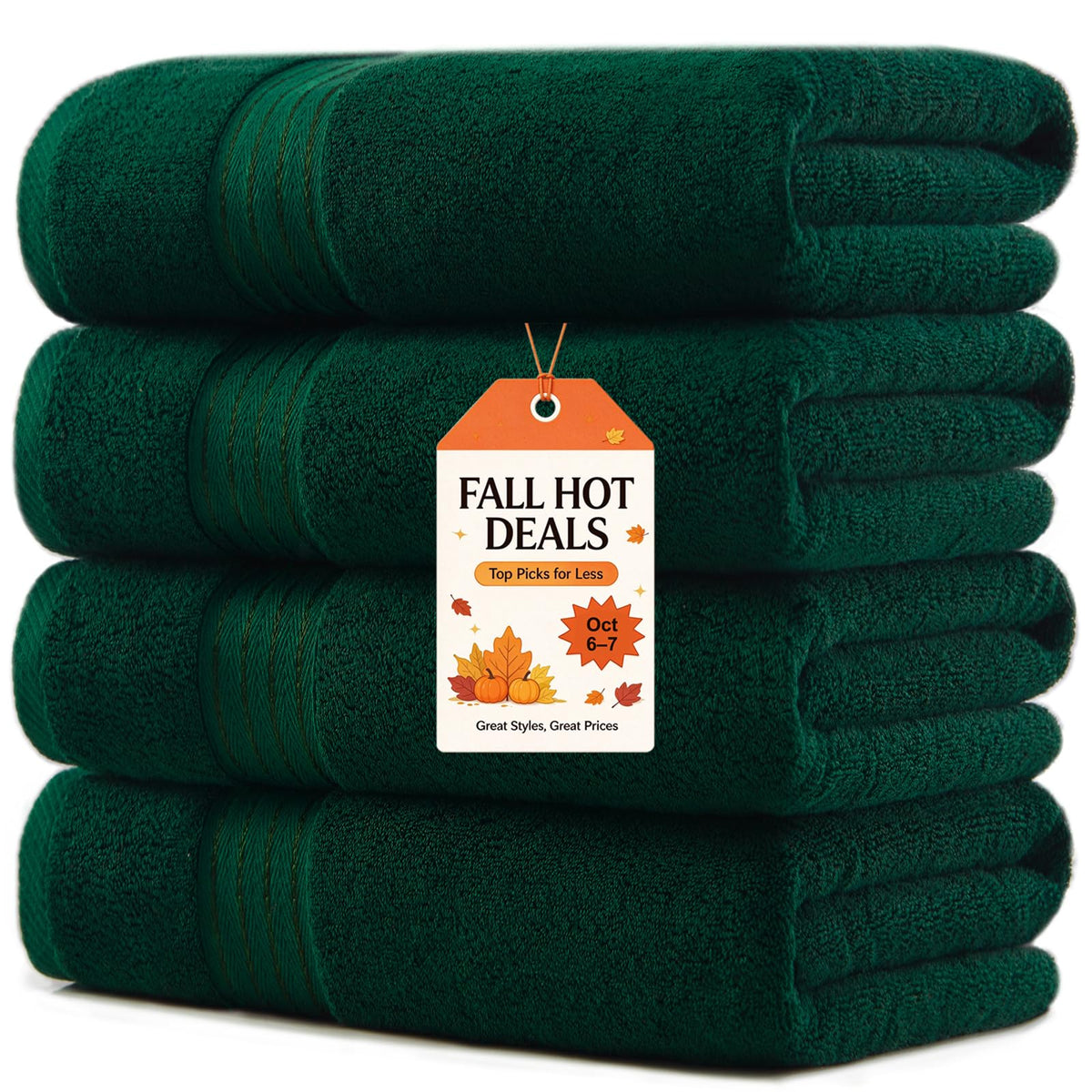 COZYART Luxury Bath Towels 4 PCS, 27x54 650 GSM Turkish Cotton Burnt Orange