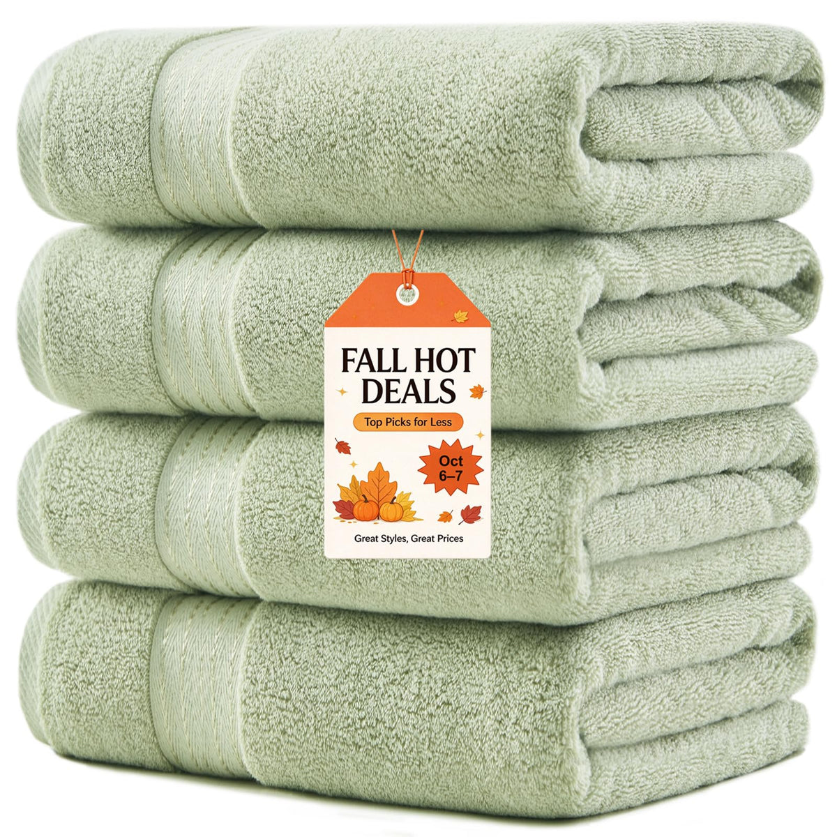 COZYART Luxury Bath Towels 4 PCS, 27x54 650 GSM Turkish Cotton Burnt Orange