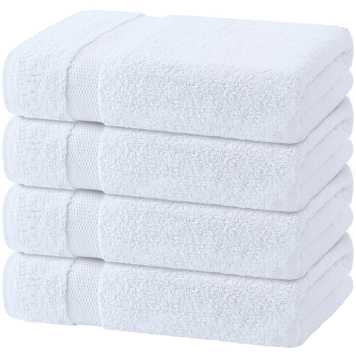Wealuxe White Bath Sheets Extra Large - 35x70, 2 Pack, Soft and Absorbent
