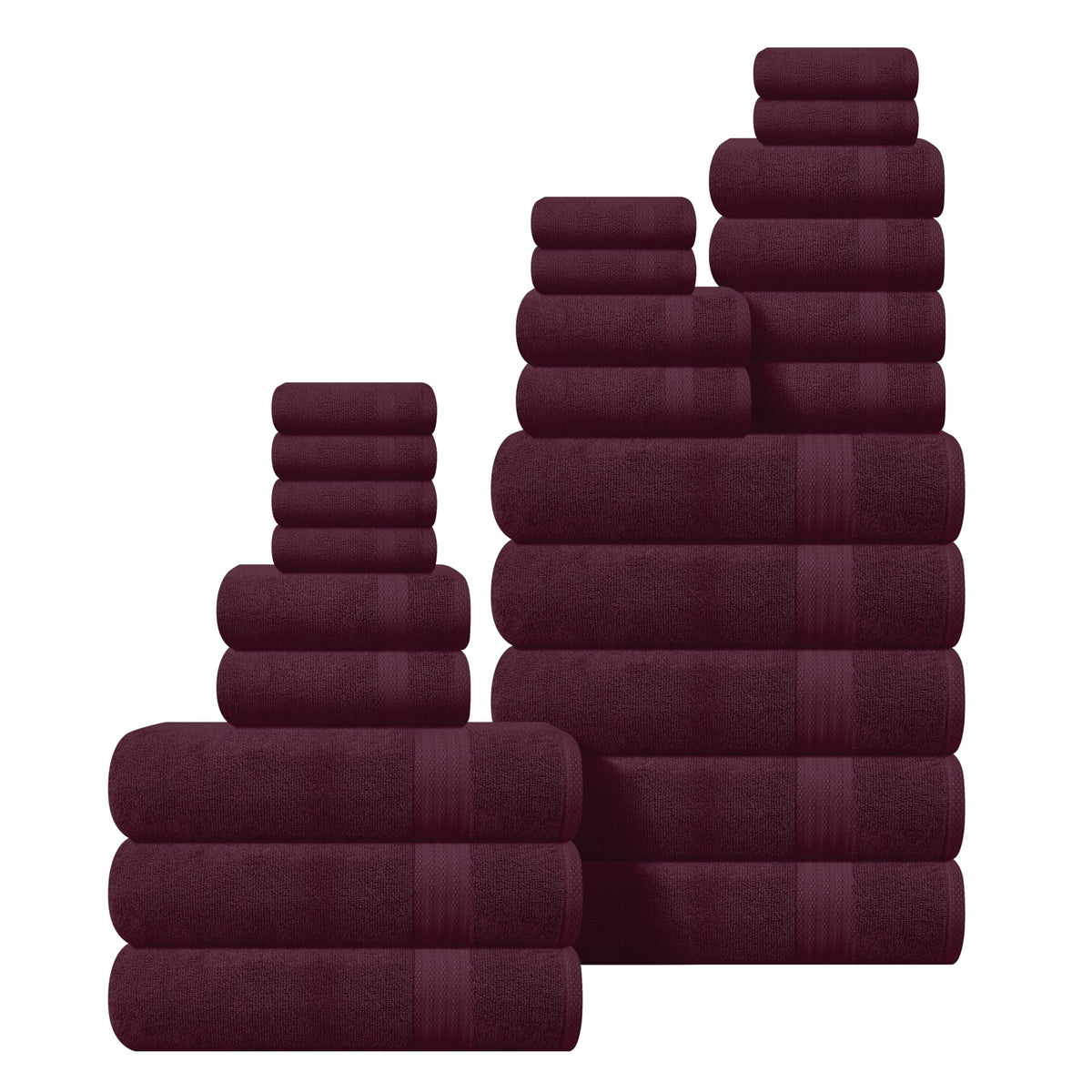GLAMBURG Ultra Soft 8-Piece Towel Set - 100% Pure Ringspun Cotton, Contains 2 Oversized Bath Towels 27x54, 2 Hand Towels 16x28, 4 Wash Cloths 13x13 - Ideal for Everyday use, Hotel & Spa - Pink