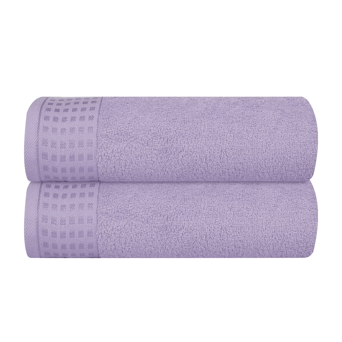 GLAMBURG 100% Cotton 2 Pack Oversized Bath Towel Set 28x55 Inches, Ultra Soft Highly Absorbant Compact Quickdry & Lightweight Large Bath Towels, Ideal for Gym Travel Camp Pool - Purple