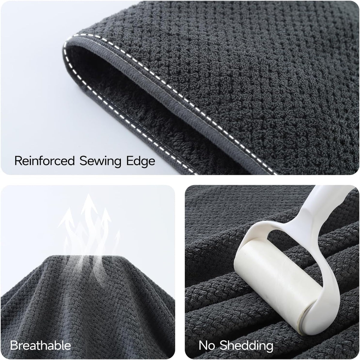 REDKISS Pack of 2 Jumbo Bath Sheets, 40 x 80 Inches Microfiber Bath Towels for Bathroom, Extra Large & Lightweight, Quick-Dry, Super Soft & Highly Absorbent, Perfect to Wrap Yourself in, Gray