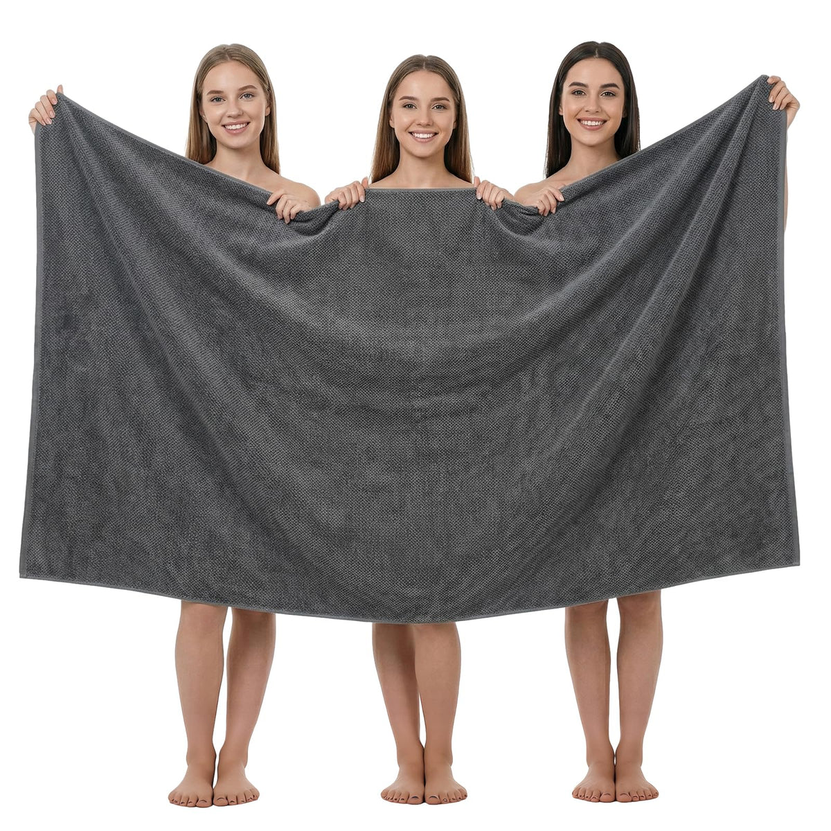 REDKISS Pack of 2 Jumbo Bath Sheets, 40 x 80 Inches Microfiber Bath Towels for Bathroom, Extra Large & Lightweight, Quick-Dry, Super Soft & Highly Absorbent, Perfect to Wrap Yourself in, Gray