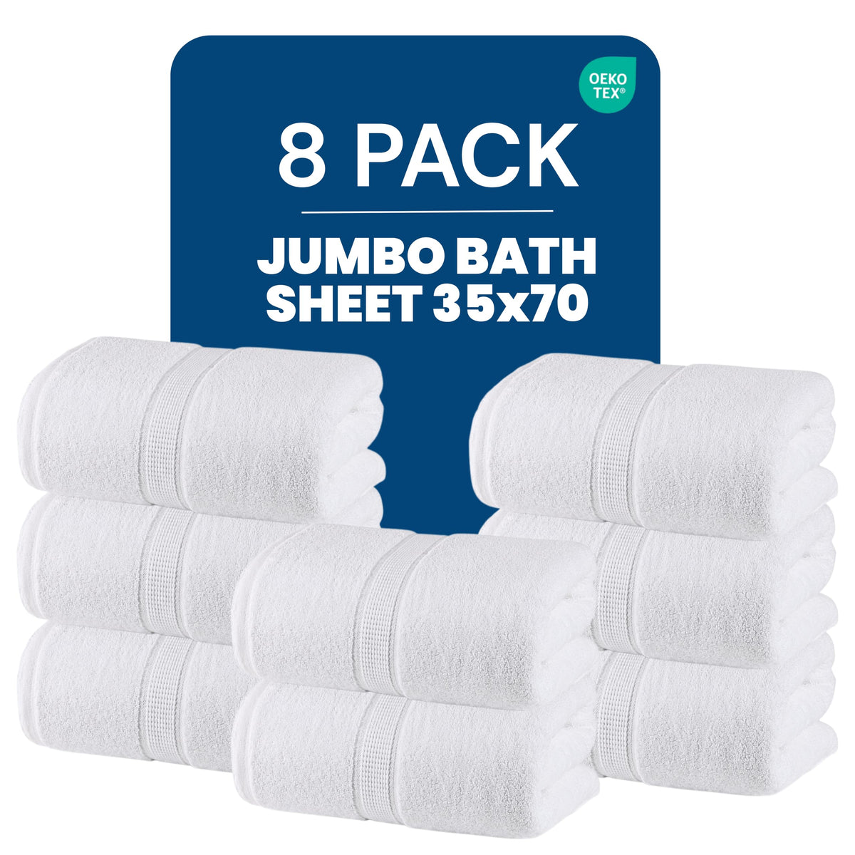 Utopia Towels Jumbo Bath Sheets, 2 Pack, 35x70 in, 600 GSM Cotton, Navy
