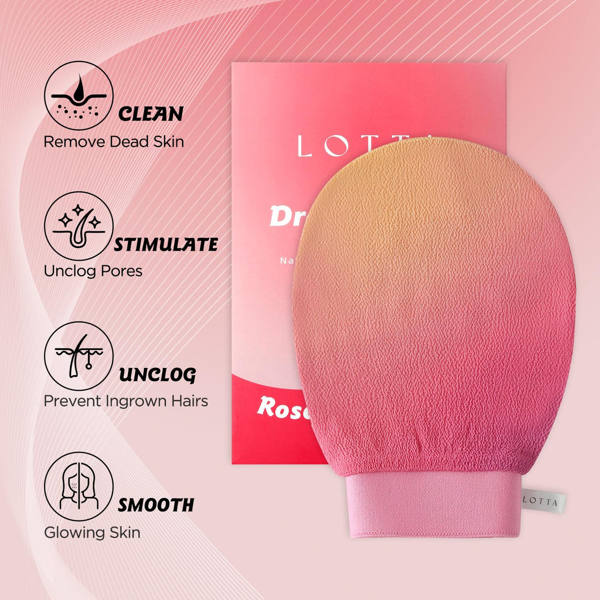 LOTTA Exfoliating Glove Dead Skin Removal Body Scrub Mitt Korean Washcloth
