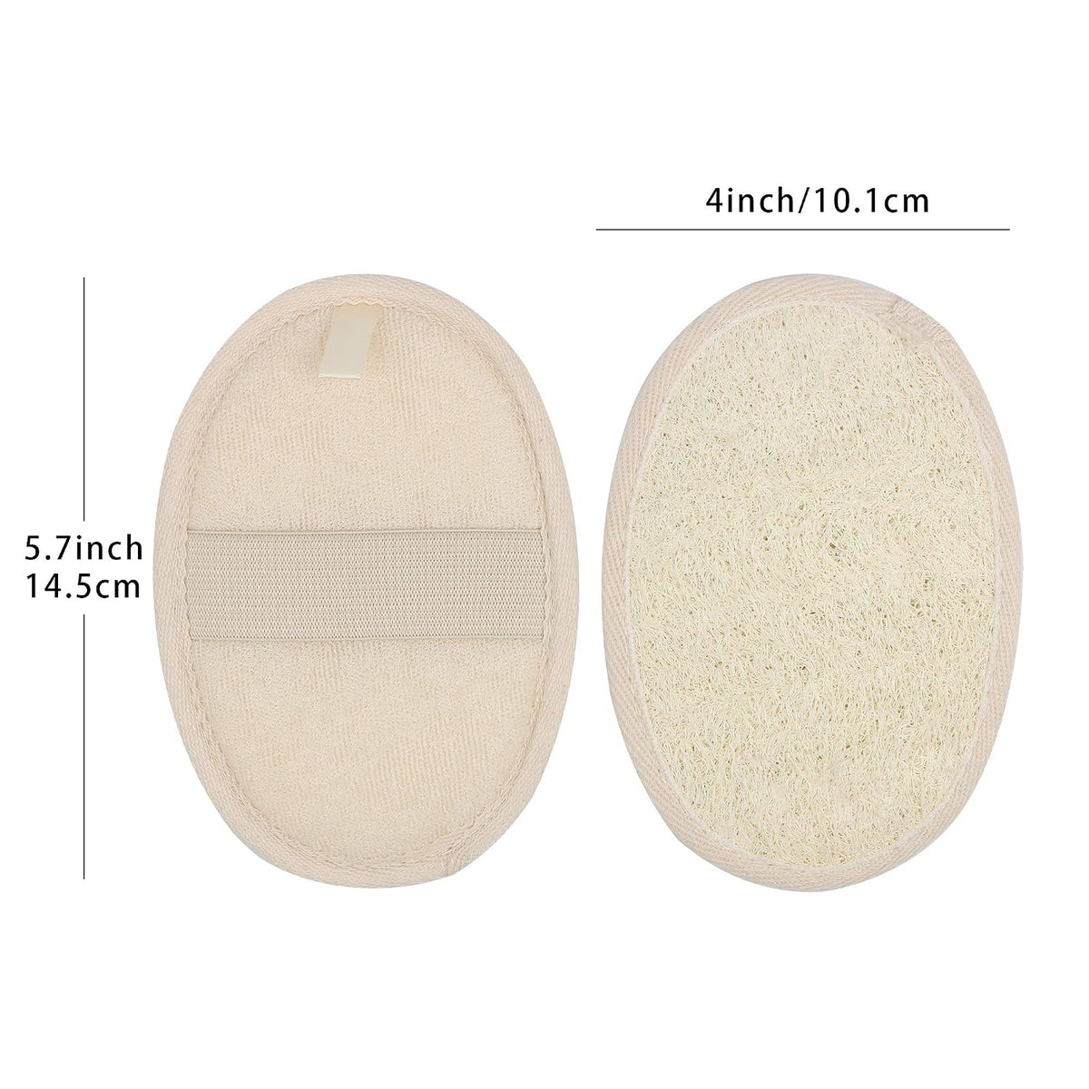 10-Pack Exfoliating Loofah Sponge Pads - Natural Luffa & Terry Cloth, Body Scrubbers for Shower & Bath Mooerca 1