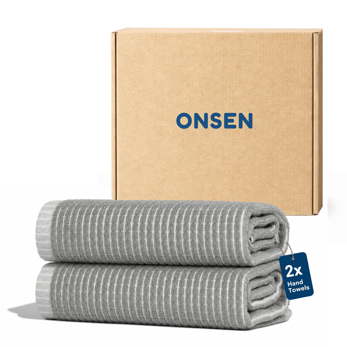 ONSEN Sculpted Terry Bath Towels - Grey Fog, 2X Bath Towel
