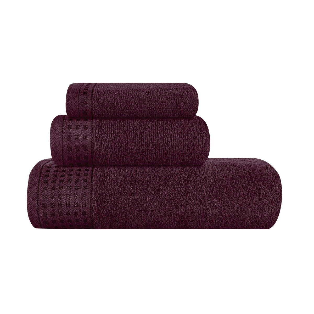 GLAMBURG 100% Cotton 2 Pack Oversized Bath Towel Set 28x55 Inches, Ultra Soft Highly Absorbant Compact Quickdry & Lightweight Large Bath Towels, Ideal for Gym Travel Camp Pool - Purple