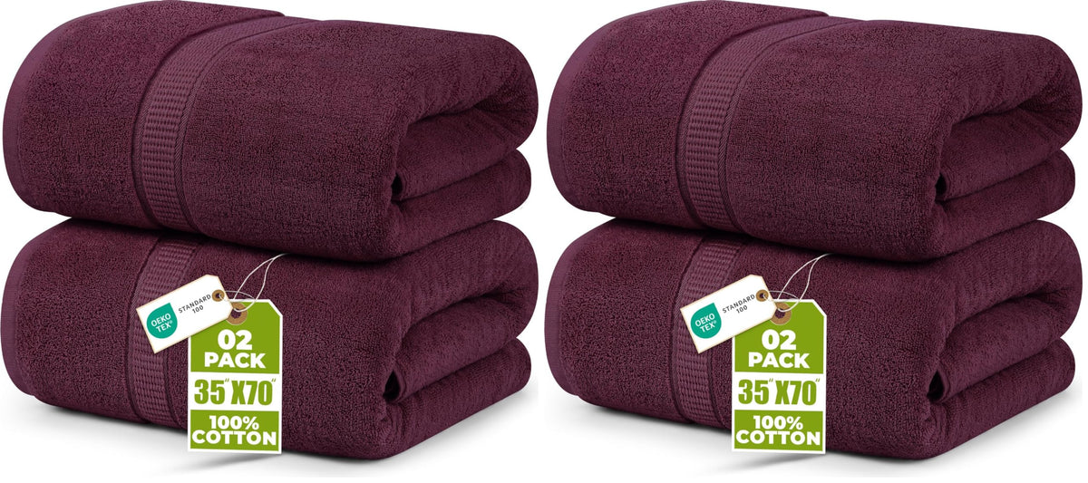 Utopia Towels Jumbo Bath Sheets, 2 Pack, 35x70 in, 600 GSM Cotton, Navy