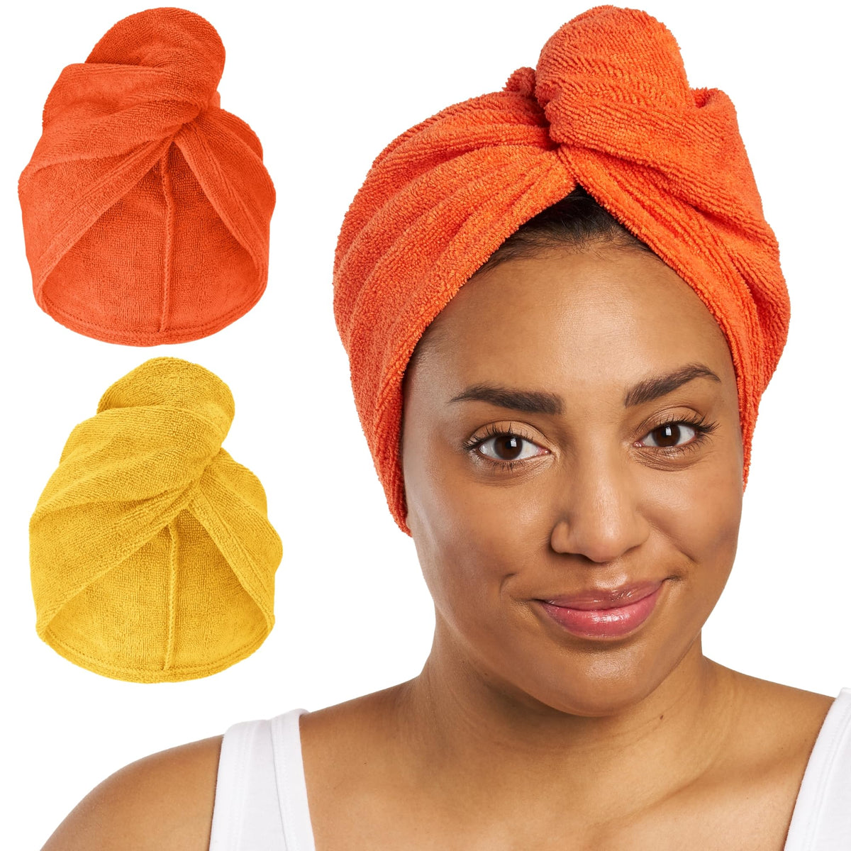 Turbie Twist Microfiber Hair Towel, Grey & Light Pink (2 Pack)