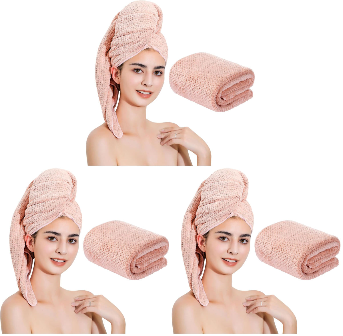 Microfiber Hair Towel Quick Dry Hair Towel Hair Drying Towels Suitable for All Kinds of Hair Ultra Absorbent Long and Thick Hair 24X48inch Dark Brown (1pcs)