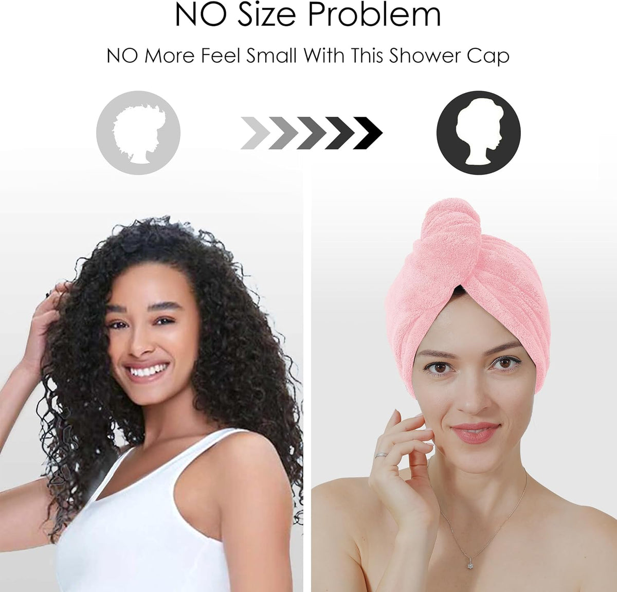 TENSTARS Hair Towel Wrap for All Hair Types, 5 Pack Microfiber Turban