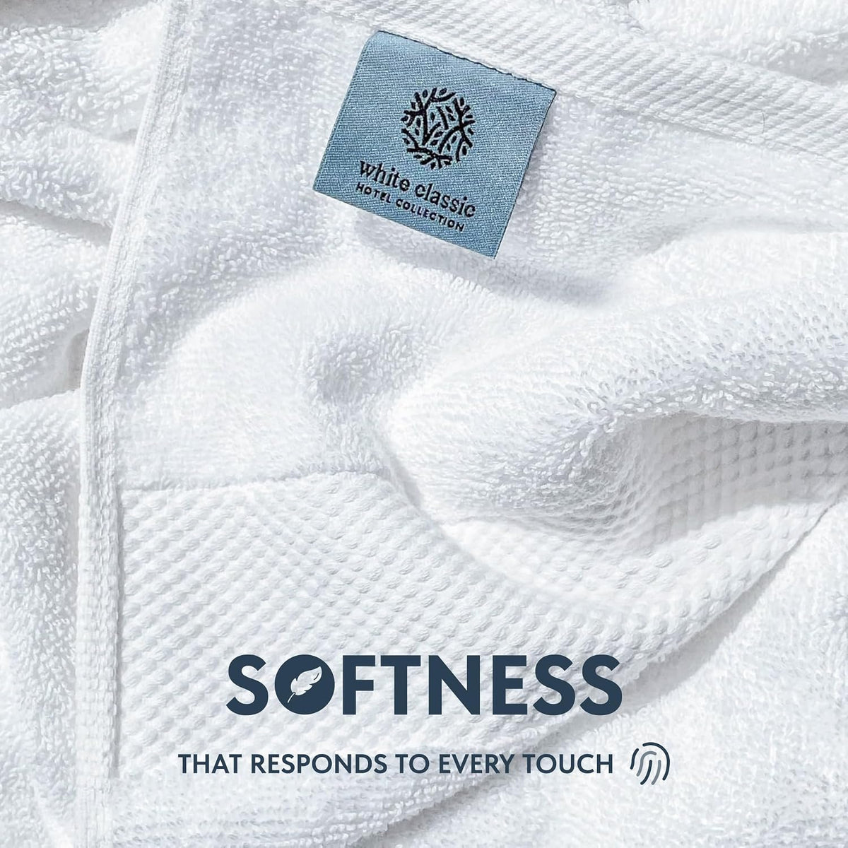 White Classic Luxury White Hand Towels - 100% Turkish Cotton, 16x30, 6 Pack