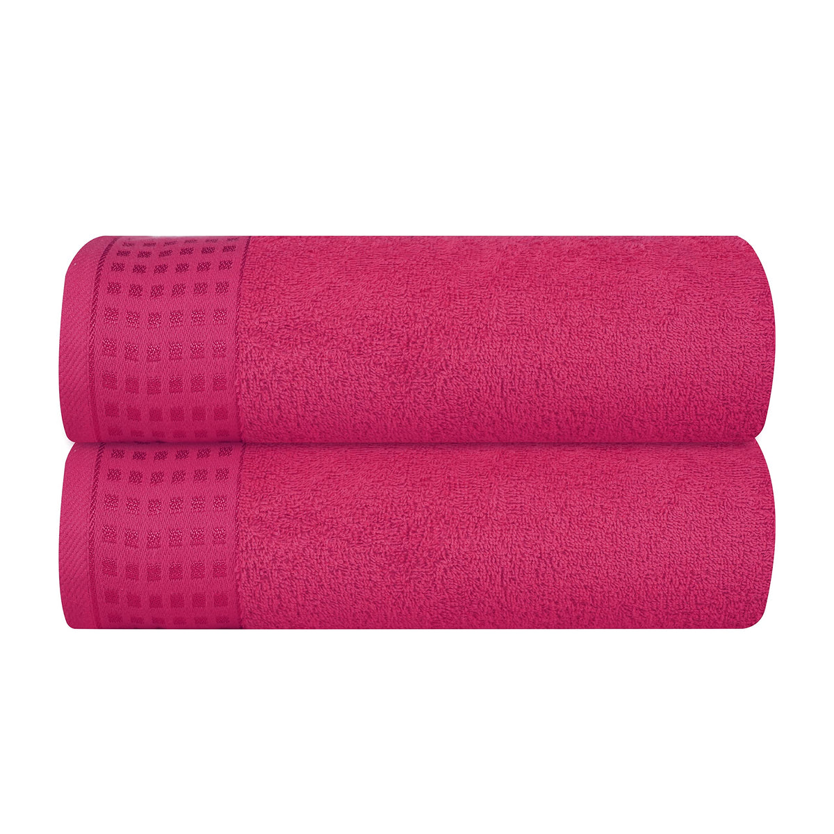GLAMBURG 100% Cotton 2 Pack Oversized Bath Towel Set 28x55 Inches, Ultra Soft Highly Absorbant Compact Quickdry & Lightweight Large Bath Towels, Ideal for Gym Travel Camp Pool - Purple