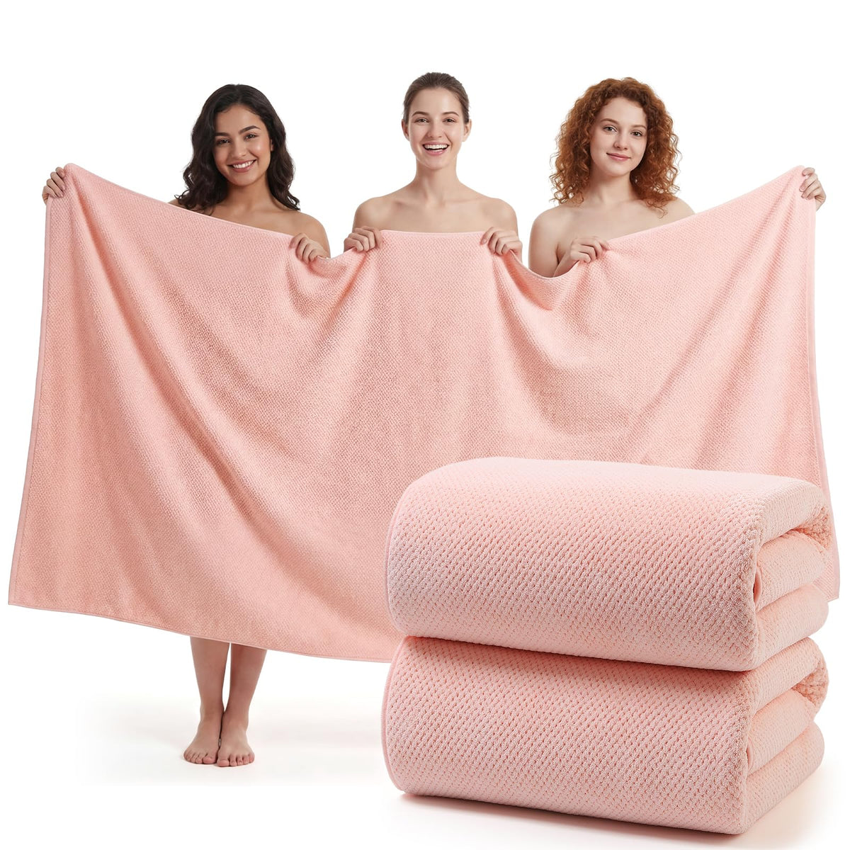 REDKISS Pack of 2 Jumbo Bath Sheets, 40 x 80 Inches Microfiber Bath Towels for Bathroom, Extra Large & Lightweight, Quick-Dry, Super Soft & Highly Absorbent, Perfect to Wrap Yourself in, Gray