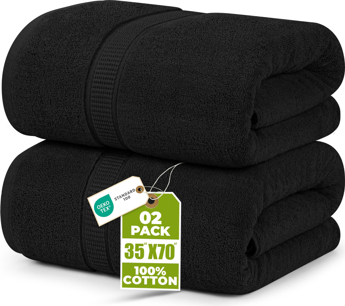 Utopia Towels Jumbo Bath Sheets, 2 Pack, 35x70 in, 600 GSM Cotton, Navy
