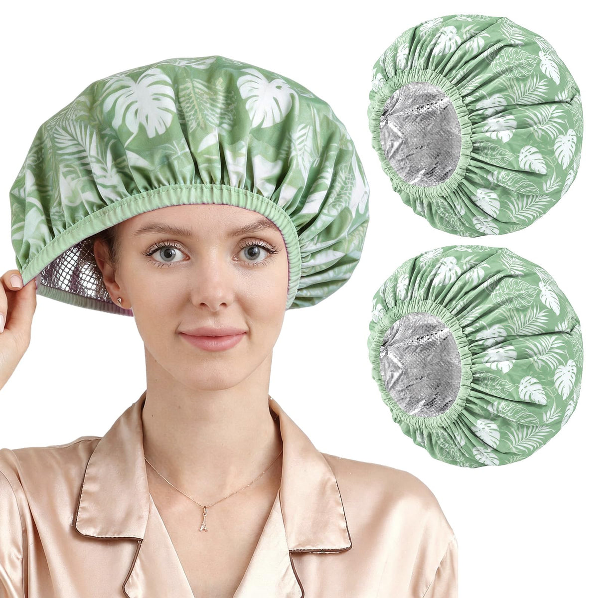YIZIJIZI 2 Pack Hair Heat Cap for Deep Conditioning, Thermal Cap