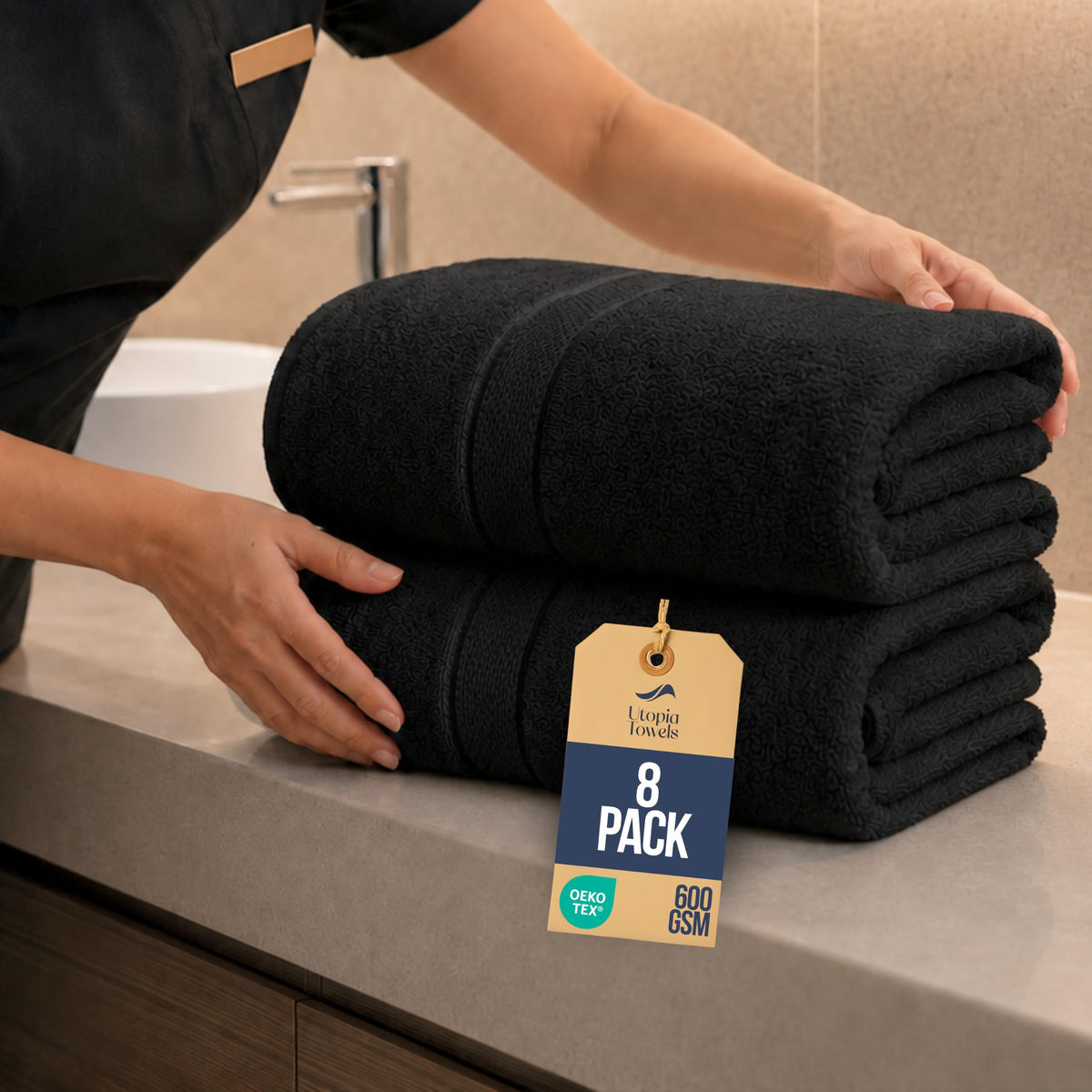 Utopia Towels Jumbo Bath Sheets, 2 Pack, 35x70 in, 600 GSM Cotton, Navy