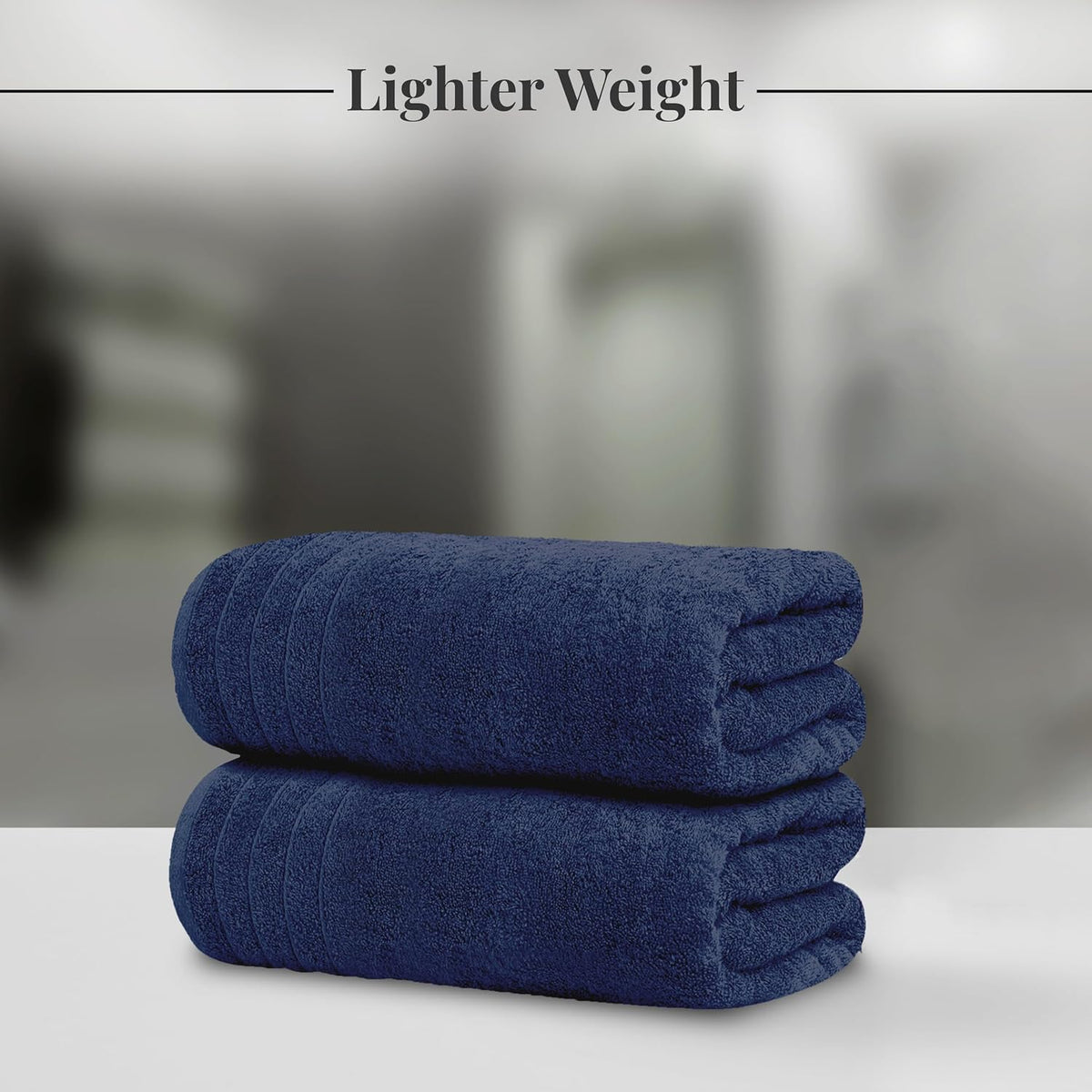 Tens Towels 4 Piece Extra Large Bath Towels 30 x 60 Inches, Navy