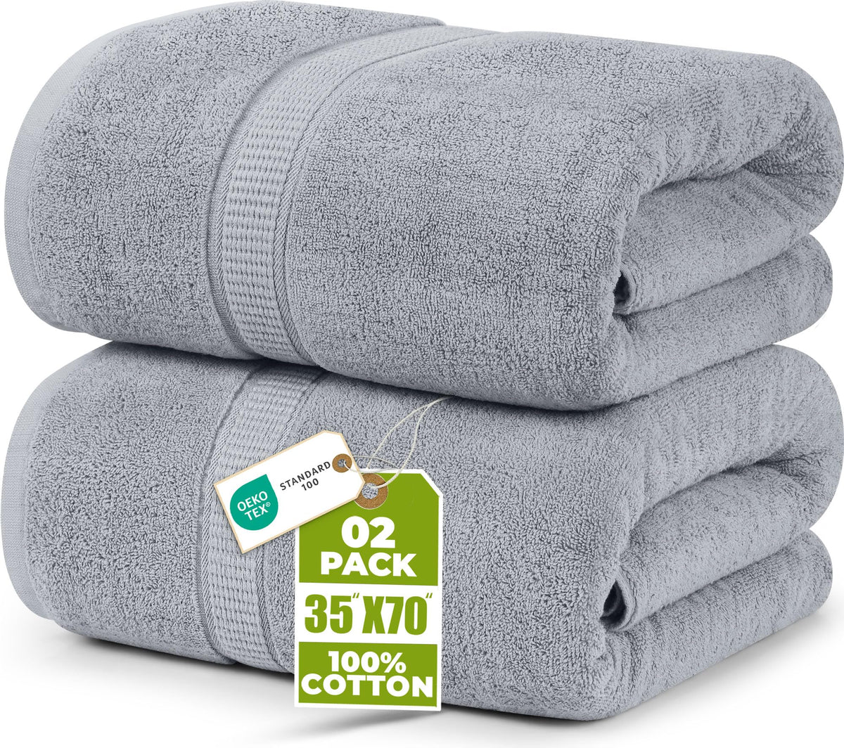 Utopia Towels Jumbo Bath Sheets, 2 Pack, 35x70 in, 600 GSM Cotton, Navy
